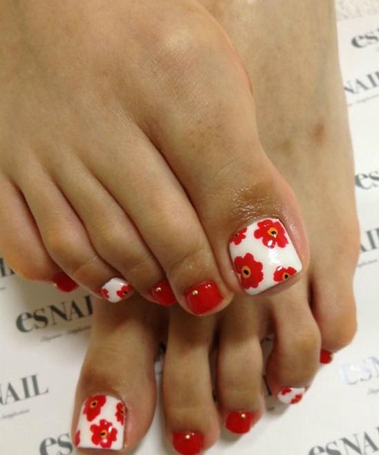 Flowers Toe Nail Designs