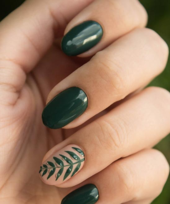 Forest Green Nails Design