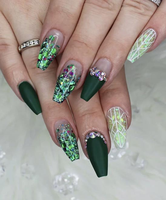 Forest Green Nails Designs