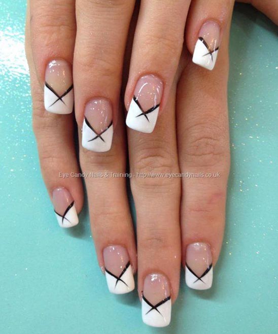 French Manicure Glitter Nail Designs