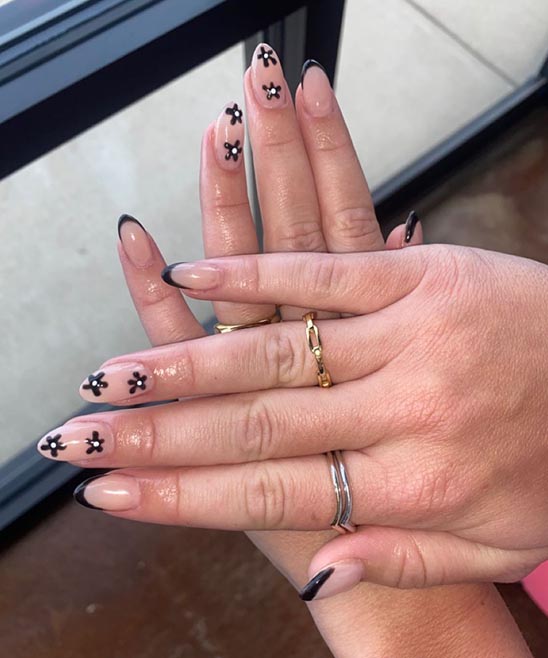French Nail Designs Black and White