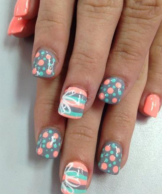 French Tip Acrylic Nails with Designs