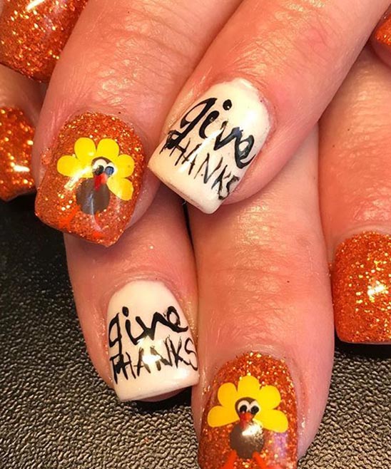 French Tip Nail Art Designs for Thanksgiving