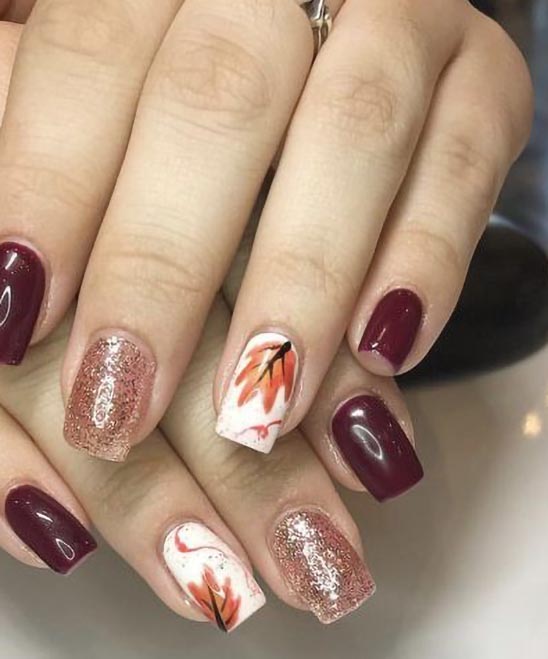 French Tip Nail Art Designs for Thanksgiving