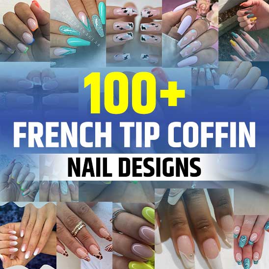 Coffin French Tip Nail Designs