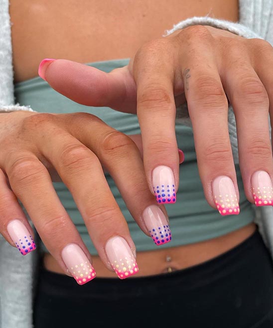 French Tip Nail Designs Colors