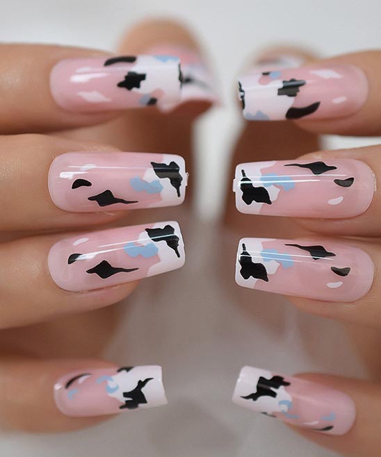 French Tip Nail Designs Long Coffin