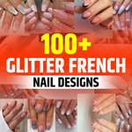 French Tip Nail Designs with Glitter