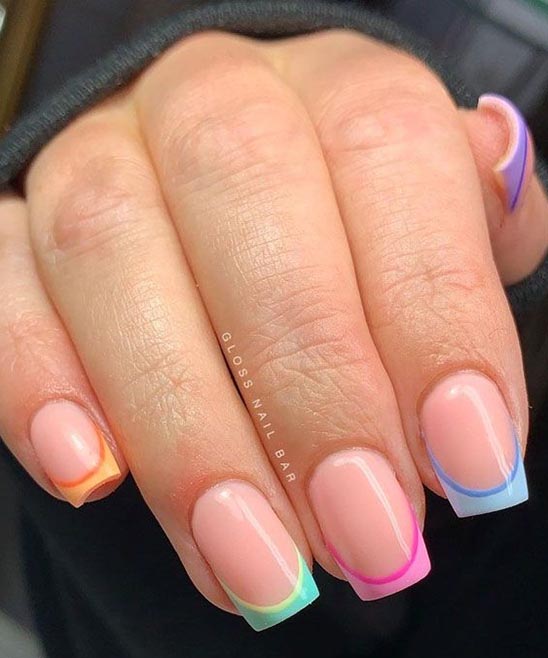 French Tip Nails With Design
