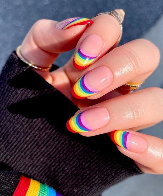 French Tip Nails With Pink Design