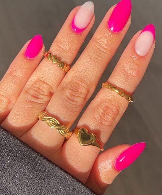 French Tip Nails with Flower Design