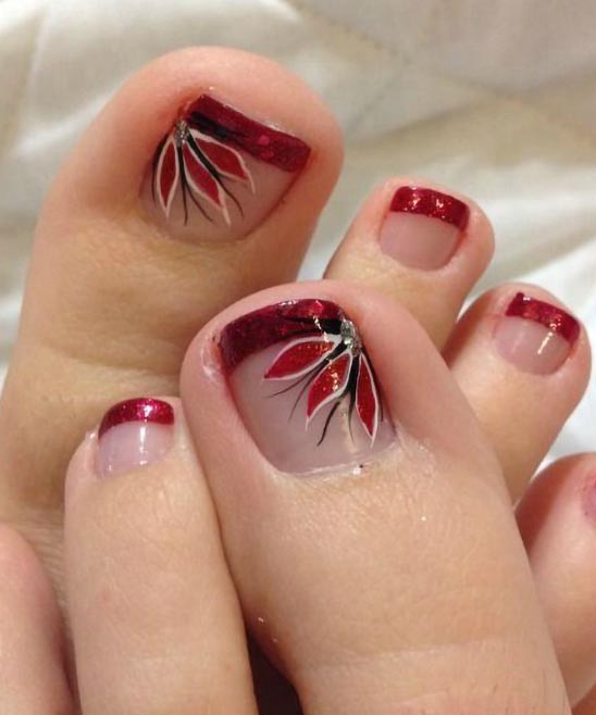 French Tip Toe Nails Design