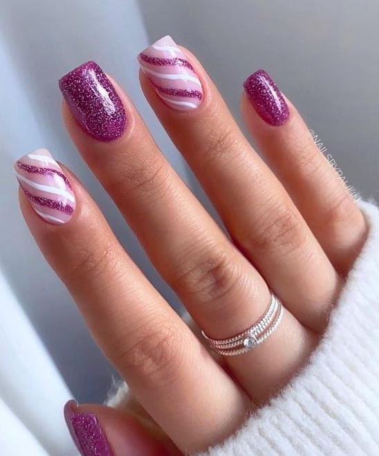 Glitter Fade French Tip Nail Designs