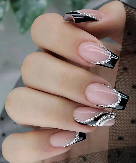 Glitter French Tip Nail Designs