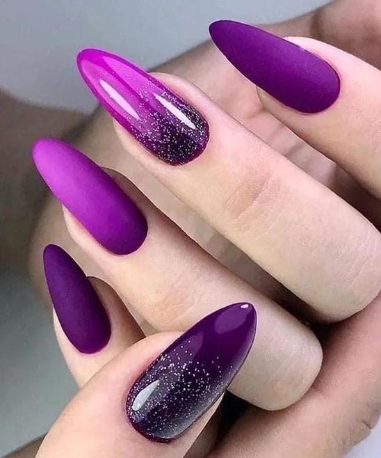Glitter Purple Nail Designs