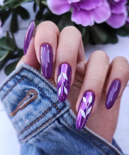 Glitter Purple Nail Designs
