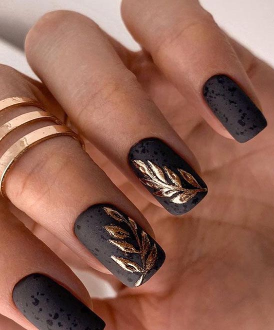 Gold and Black Nails Ideas