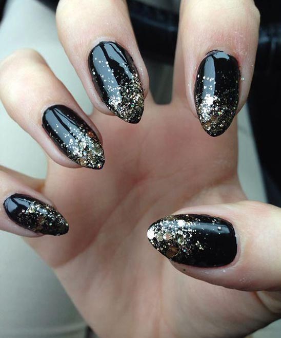 Gold and Black Ombre Nails