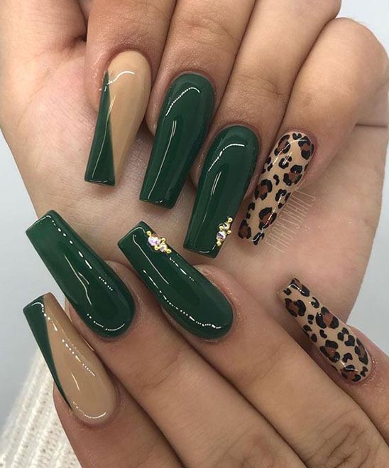 Green Almond Nail Designs