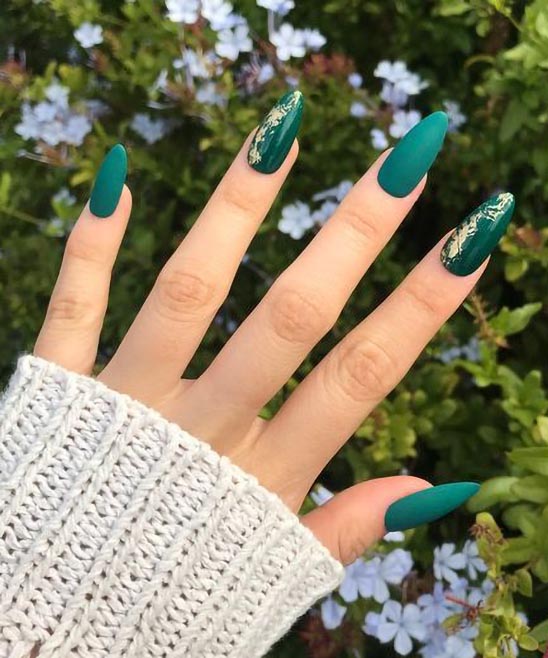 Green Black and White Nail Designs