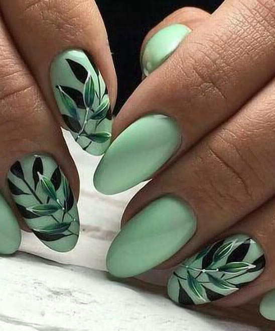 Green French Nail Designs