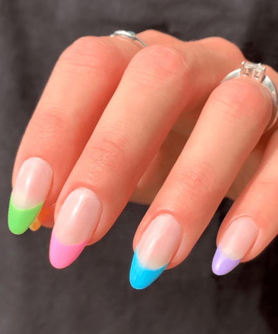 Green French Tip Nail Designs