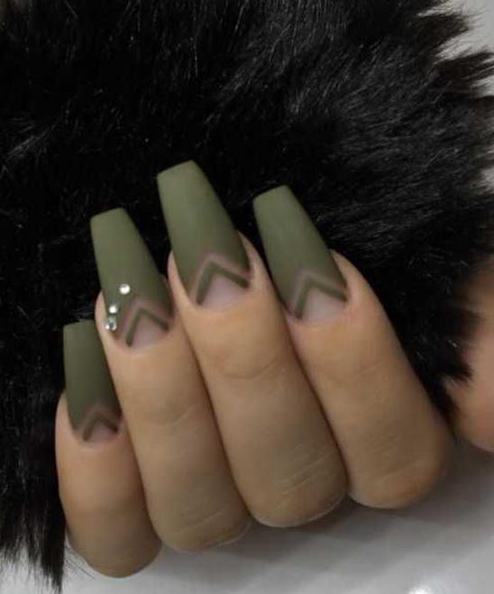 Green French Tip Nail Designs