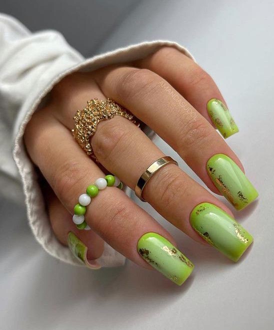 Green Gel Nail Designs for Summer