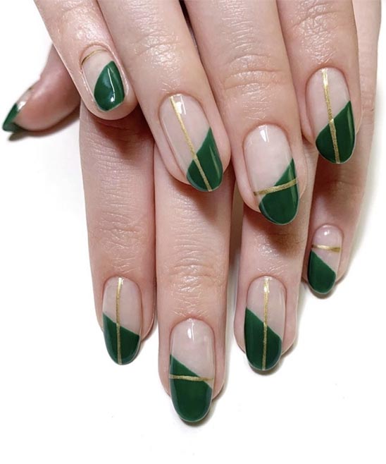Green Marble Nail Designs