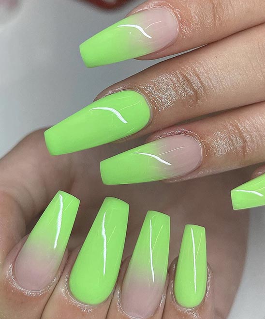 Green Neon Nail Design