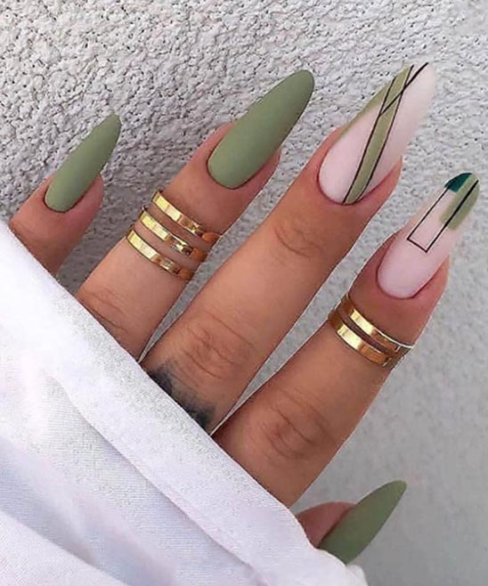 Green and Black Nails Designs