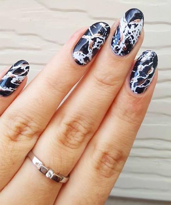 Grey Marble Nails