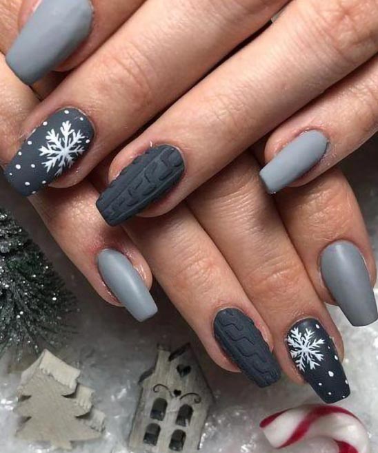 Grey Winter Nail Designs