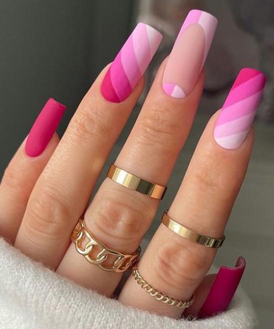 Hot Pink Coffin Nails