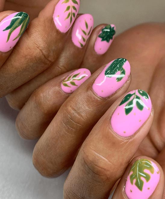 Hot Pink Marble Nails
