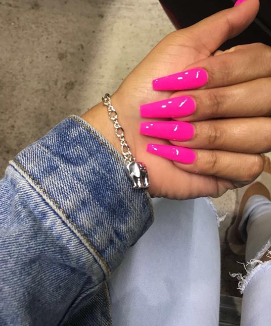 Hot Pink Nails Coffin