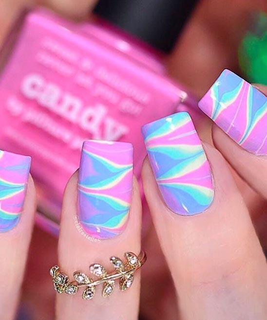 Jade Green Marble Nails