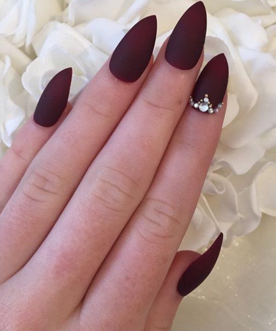 Kiss Glam Fantasy Nails Tan Line Burgundy Matte