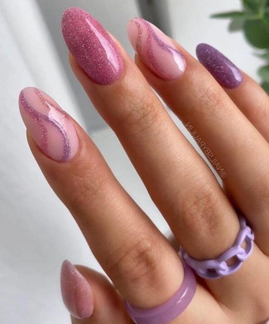 Lavender Light Purple Nails With Design