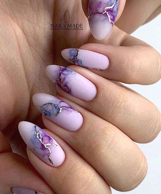 Lavender Marble Nails