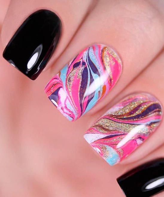 Light Blue Marble Nails