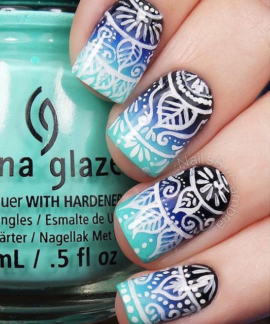 Light Blue Nail Designs With Glitter