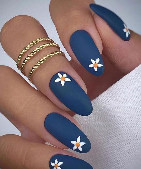 Light Blue and Black Nail Designs