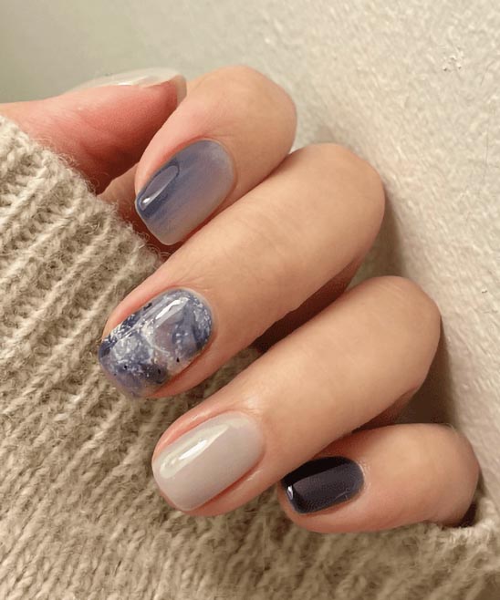 Light Blue and Silver Nails Designs
