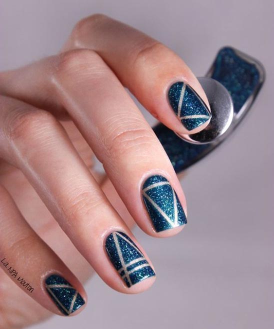 Light Blue and White Nail Designs Dot