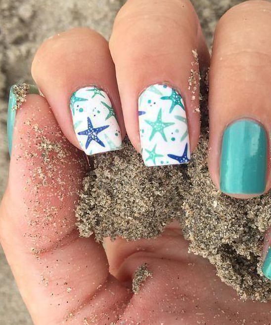 Light Blue and White Nail Designs