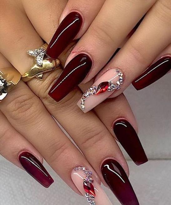 Burgundy and Rose Gold Wavy Line Butterfly Press on Nails - Etsy