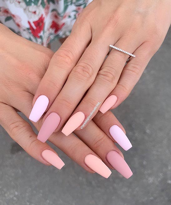 Light Pink Acrylic Nails Coffin Long