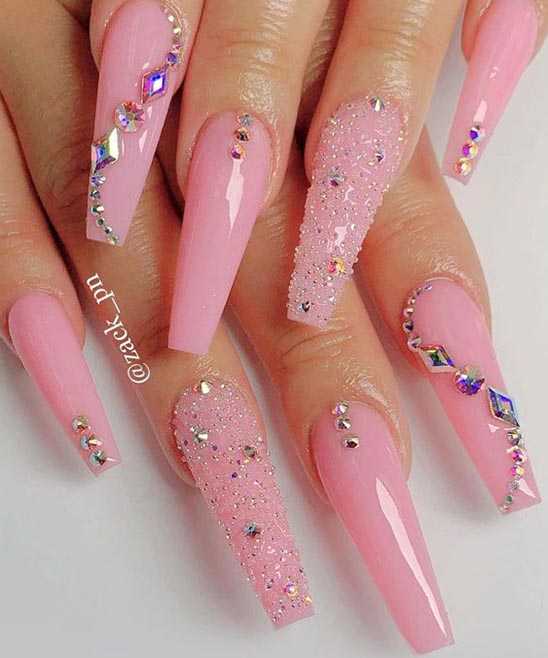 Light Pink Acrylic Nails Coffin Short