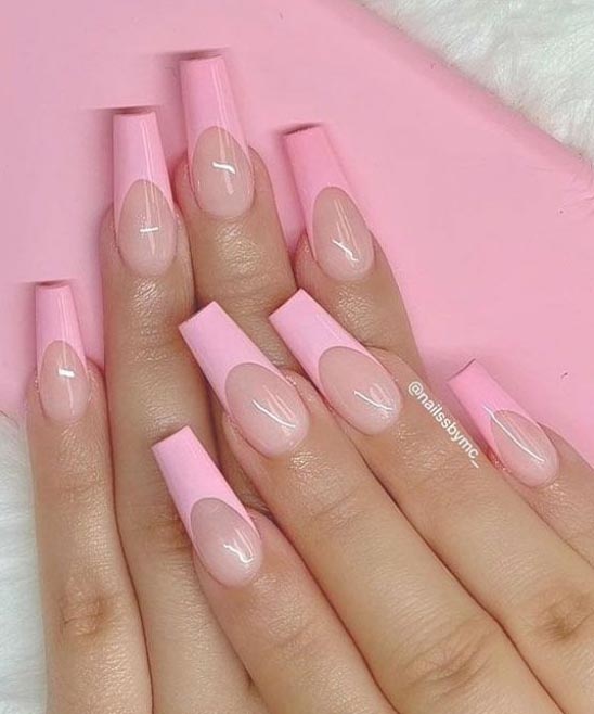 Light Pink Coffin Acrylic Nails
